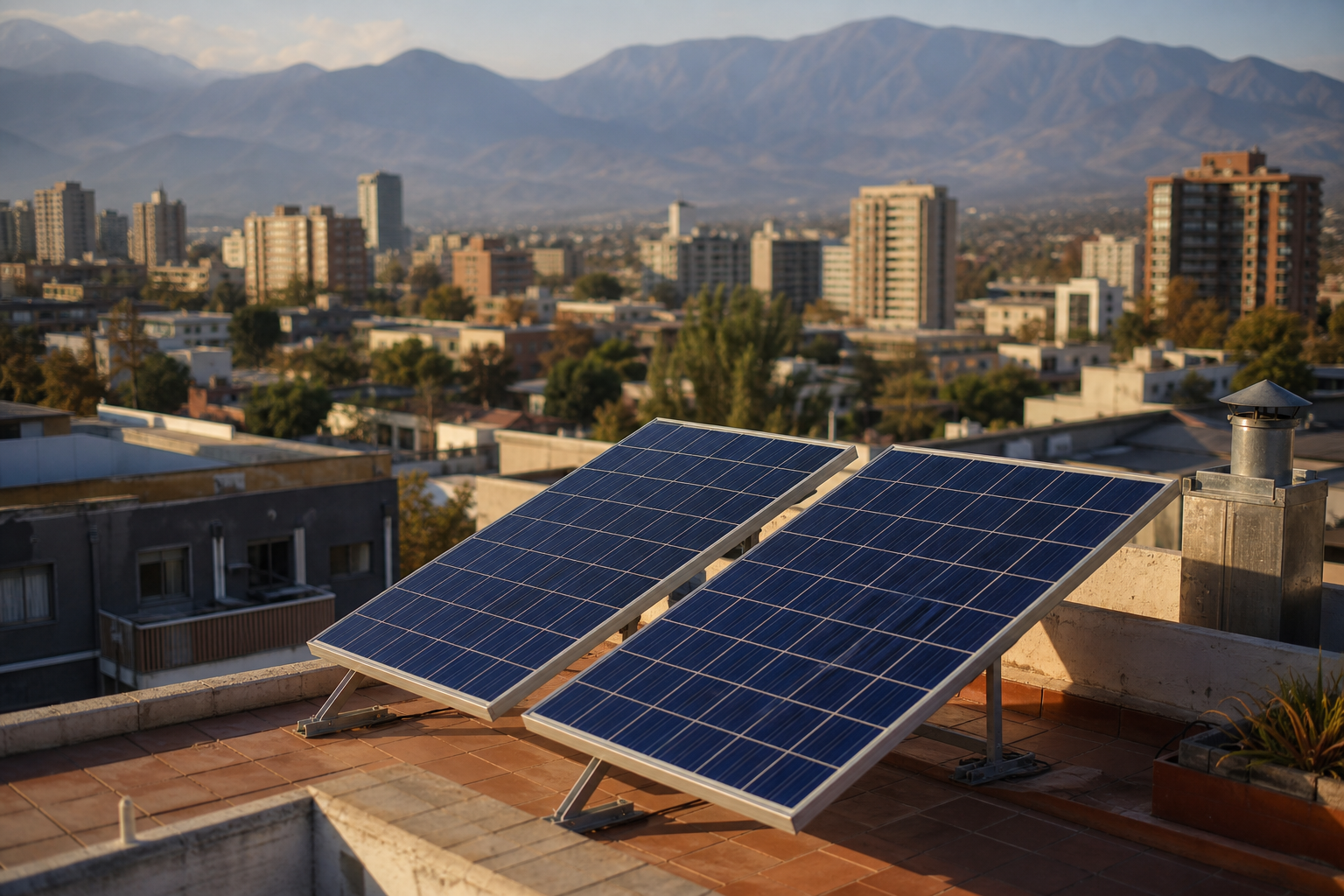 Instalación solar de 1 kWp en techo de departamento u oficina