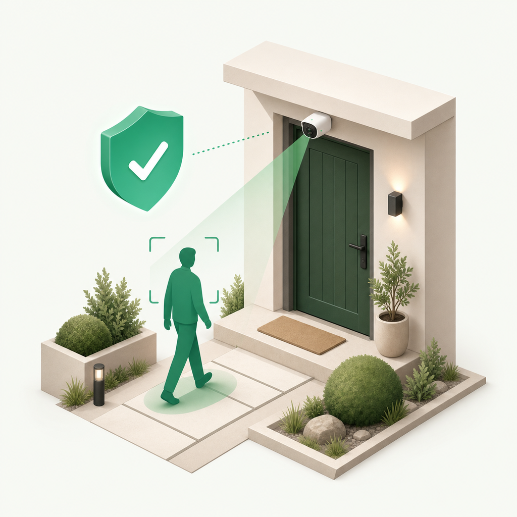 Seguridad inteligente con IA en la entrada de la casa